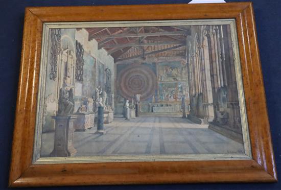 Domenico Caligo (Italian, 19th Century) Interior of the Palazzo Pitti, Florence 16 x 22.5in.